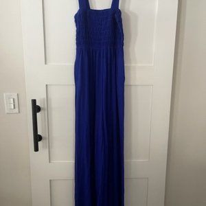 Smocked Top Jumpsuit with Pockets